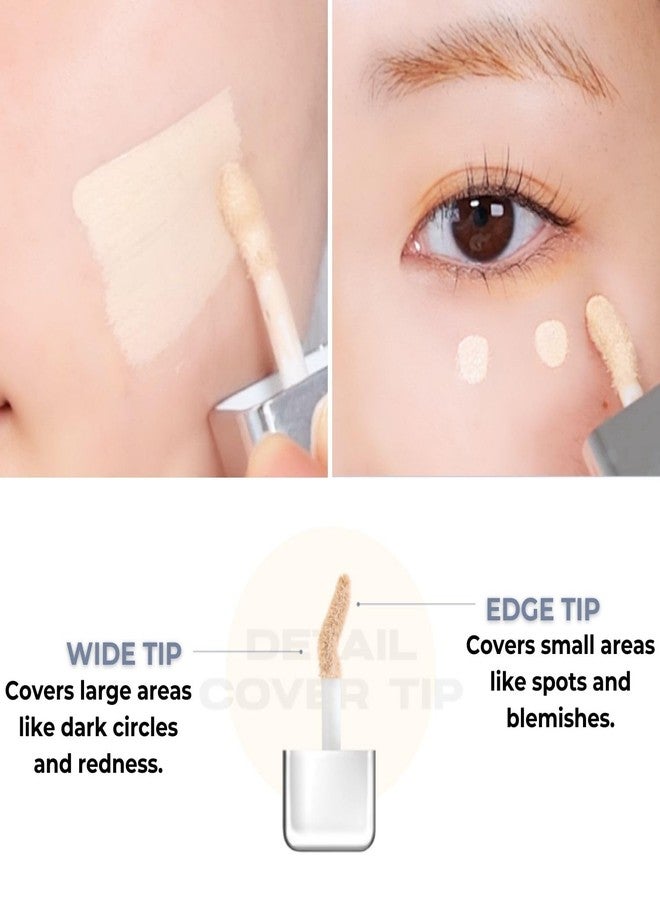 أباوت تون مكياج الوجه الكوري النباتي ABOUT TONE Skin Layer Cover Fit Concealer 5 ألوان - خافي عيوب سائل فائق الثبات والراحة، يدوم 24 ساعة، بتغطية خفيفة الوزن (21 لون دافئ فاتح، 0.2) - Image 4